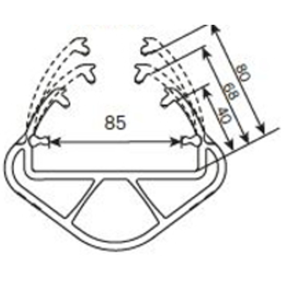 Imagem do produto n.º 4: Protetor anti-colisão A-SAFE para estantes RackGuard (S) LLR, em MEMAPLEX®, dimensões internas A x L x P 600 x 85 x 80 mm
