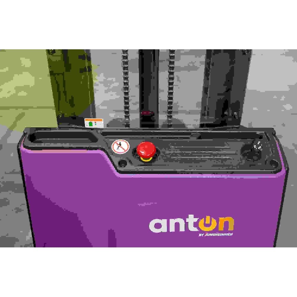 Imagem do produto n.º 8: Empilhador elétrico AntOn by Jungheinrich PSM 1.2, com mastro de elevação telescópico duplo, capacidade de carga de 1200 kg, altura de elevação de 2522 mm
