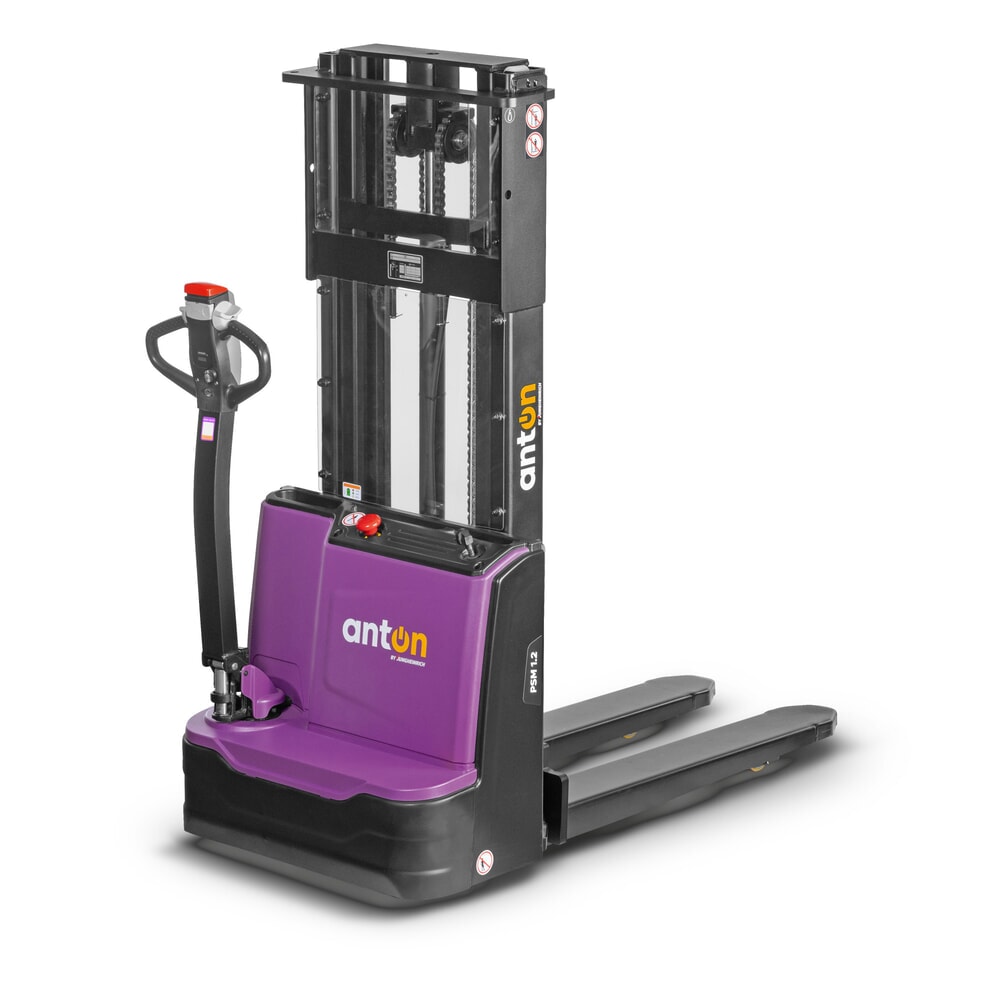 Imagem do produto: Empilhador elétrico AntOn by Jungheinrich PSM 1.2, com mastro de elevação telescópico duplo, capacidade de carga de 1200 kg, altura de elevação de 2522 mm