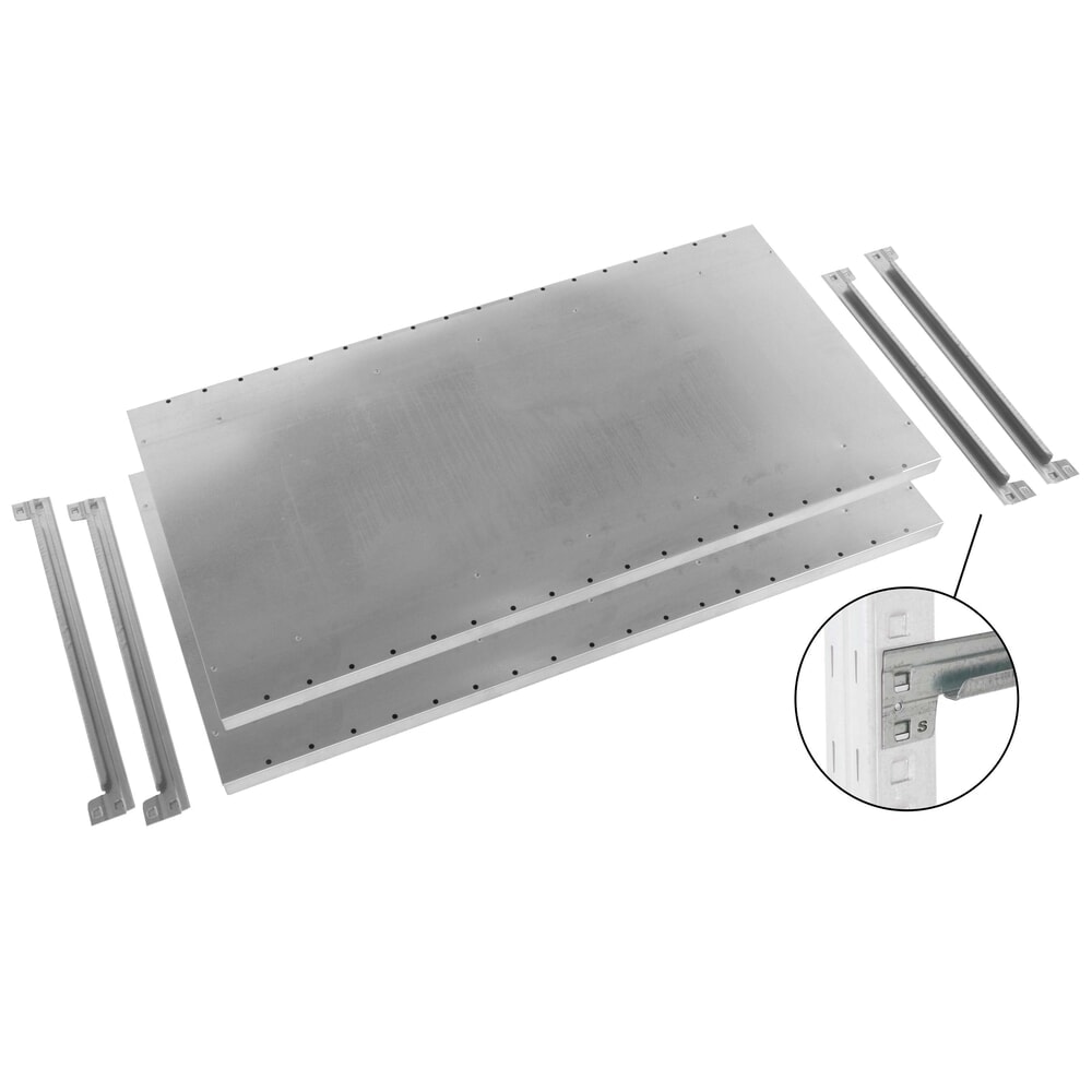 Imagem do produto n.º 10: ManOrga estante para picking, módulo de extensão, com fundos em painéis de aço, capacidade de carga de 350 kg por prateleira, zincado, AxLxP 2000 x 1000 x 400 mm