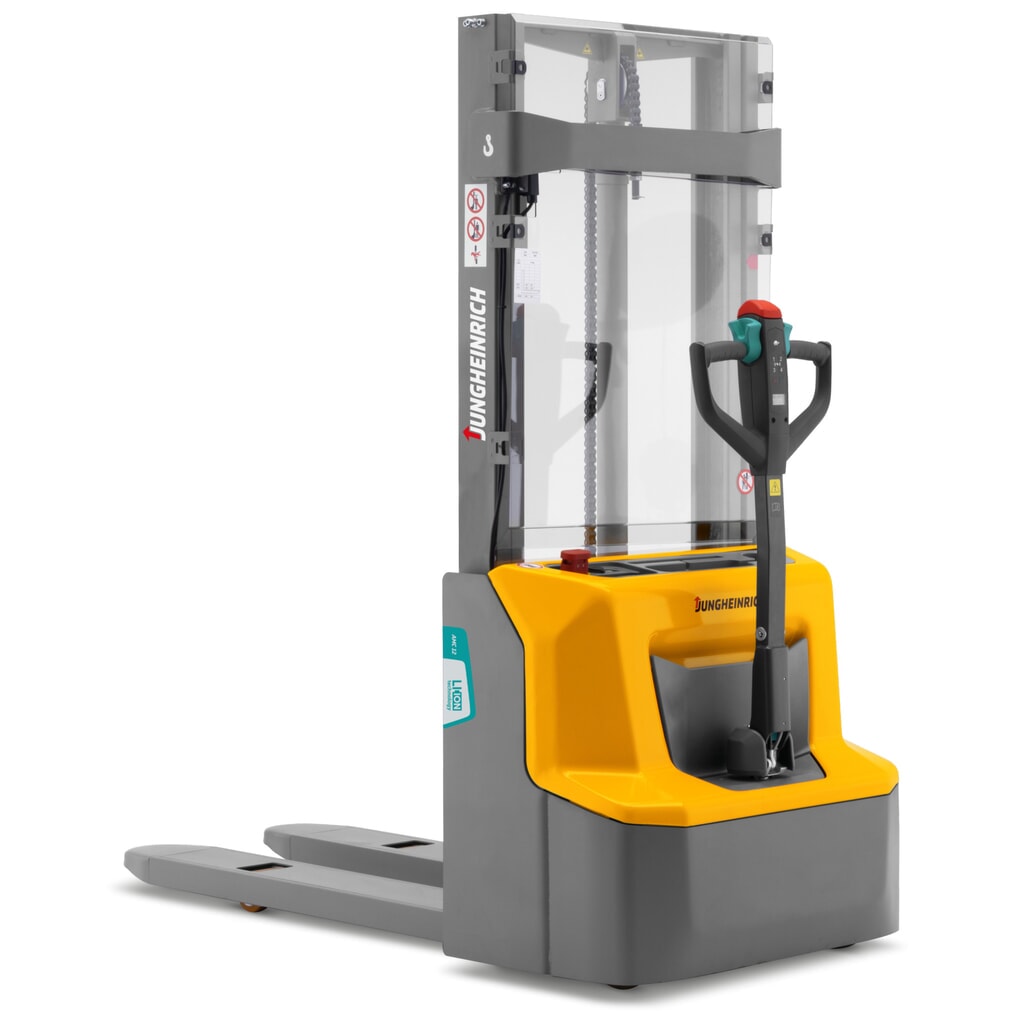 Imagem do produto n.º 5: Stacker Jungheinrich de plataforma de alta elevação de iões de lítio AMC 12, capacidade de carga de 1200 kg, mastro de elevação telescópico duplo, altura de elevação de 2600 mm