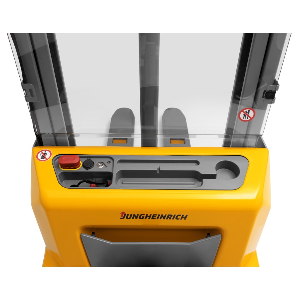 Imagem do produto n.º 8: Stacker Jungheinrich de plataforma de alta elevação de iões de lítio AMC 12, capacidade de carga de 1200 kg, mastro de elevação telescópico duplo, altura de elevação de 2600 mm