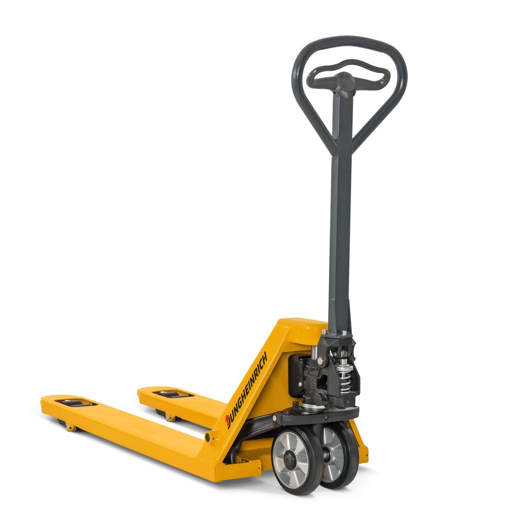 Imagem do produto: Jungheinrich porta-paletes manual AM 20, capacidade de carga de 2000 kg, manuseamento ergonómico, rodas de direção em nylon, roletes do garfo em nylon, pneus simples