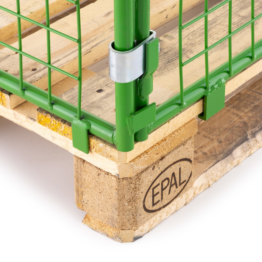 Imagem do produto n.º 3: Extensão para paletes BASIC com aba, malha 100 x 100 mm, AxLxP 1600 x 1200 x 800 mm, verde-claro