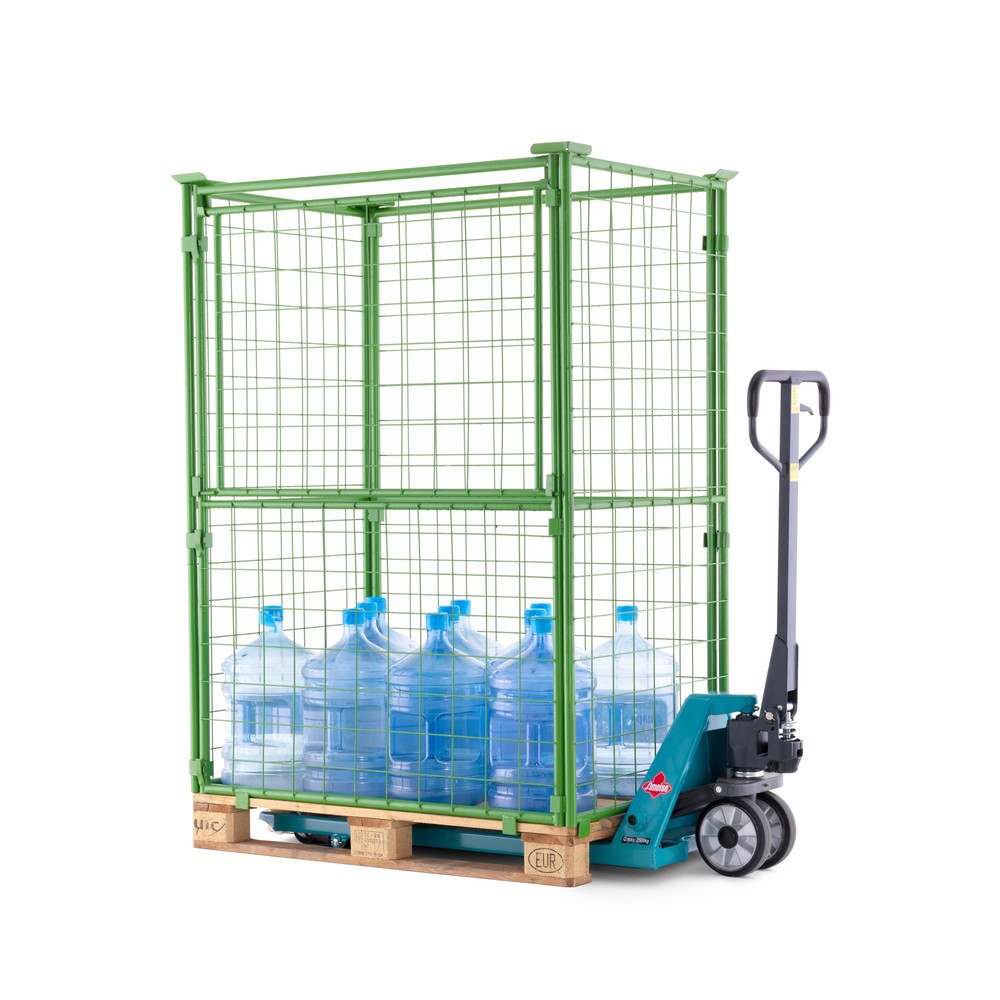 Imagem do produto n.º 5: Extensão para paletes BASIC com aba, malha 100 x 100 mm, AxLxP 1600 x 1200 x 800 mm, verde-claro