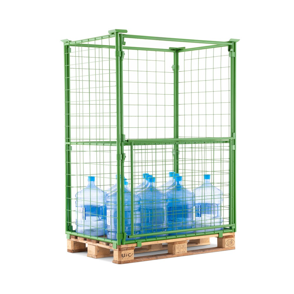 Imagem do produto n.º 6: Extensão para paletes BASIC com aba, malha 100 x 100 mm, AxLxP 1600 x 1200 x 800 mm, verde-claro