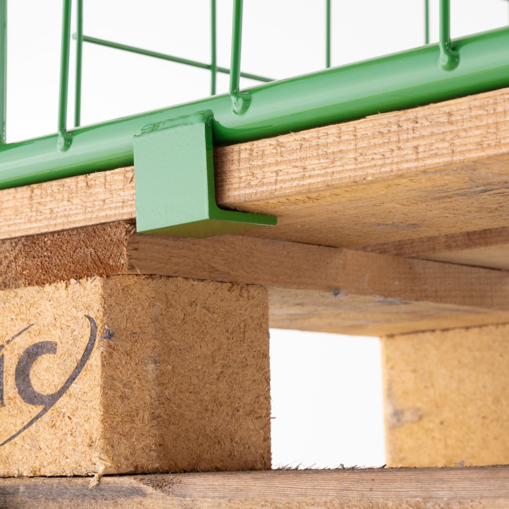 Imagem do produto n.º 7: Extensão para paletes BASIC com aba, malha 100 x 100 mm, AxLxP 1600 x 1200 x 800 mm, verde-claro