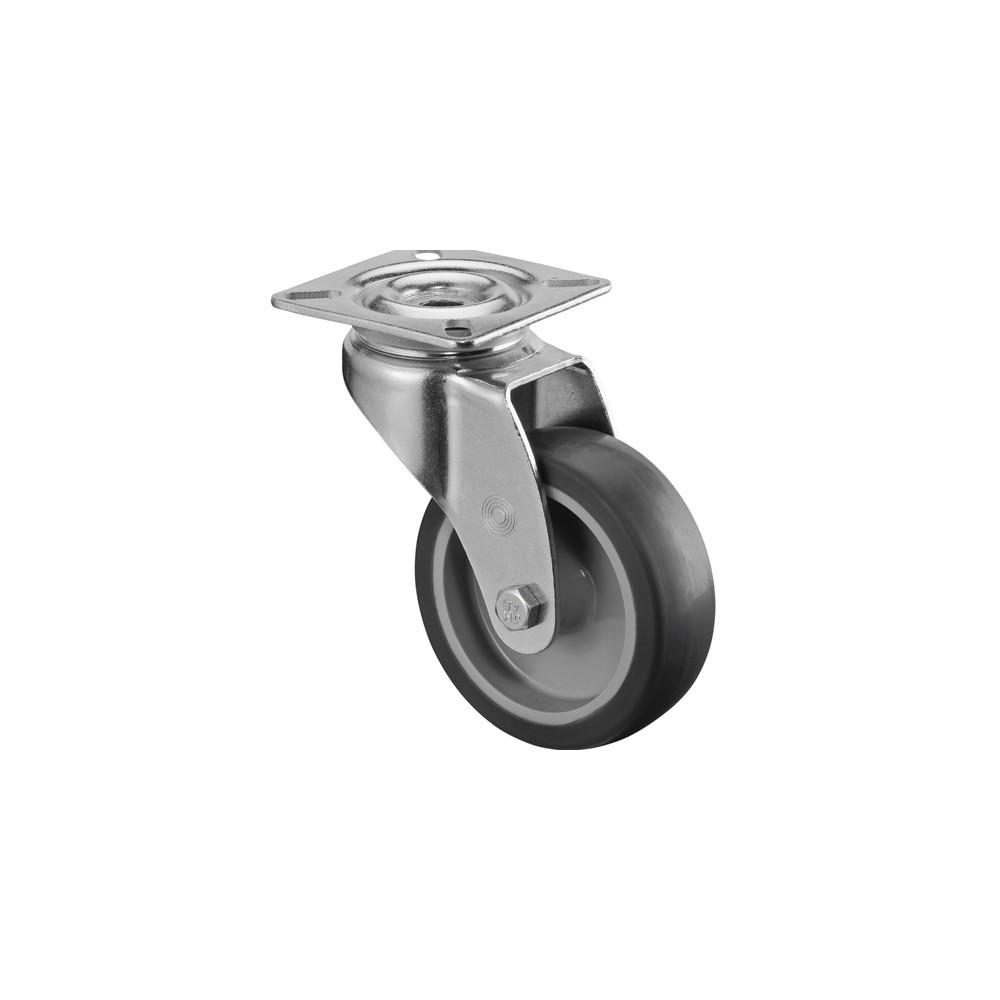 Imagem do produto: BS ROLLEN rodízio para aparelhos em TPE, roda-guia, mancal, placa, Ø x largura 75 x 25 mm, capacidade de carga 60 kg