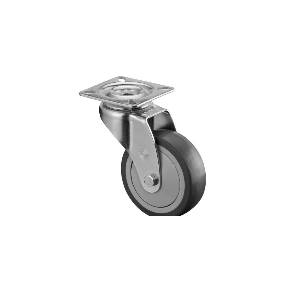 Imagem do produto: BS ROLLEN rodízio para aparelhos em TPE, roda-guia, rolamentos de esferas, placa, Ø x largura 75 x 25 mm, capacidade de carga 60 kg