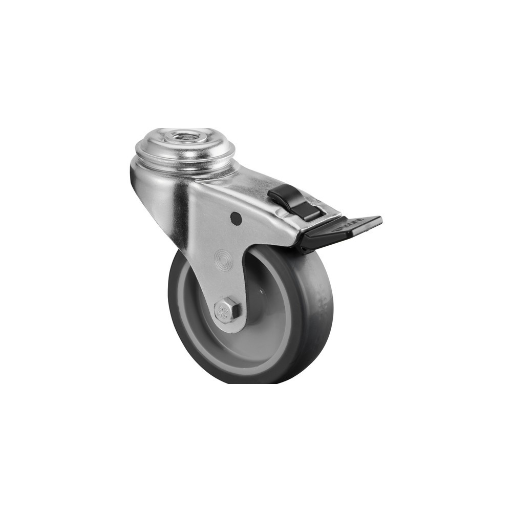 Imagem do produto: BS ROLLEN rodízio para aparelhos em TPE, roda-guia com travão, mancal, orifício de passagem, Ø x largura 75 x 25 mm, TK 60 kg