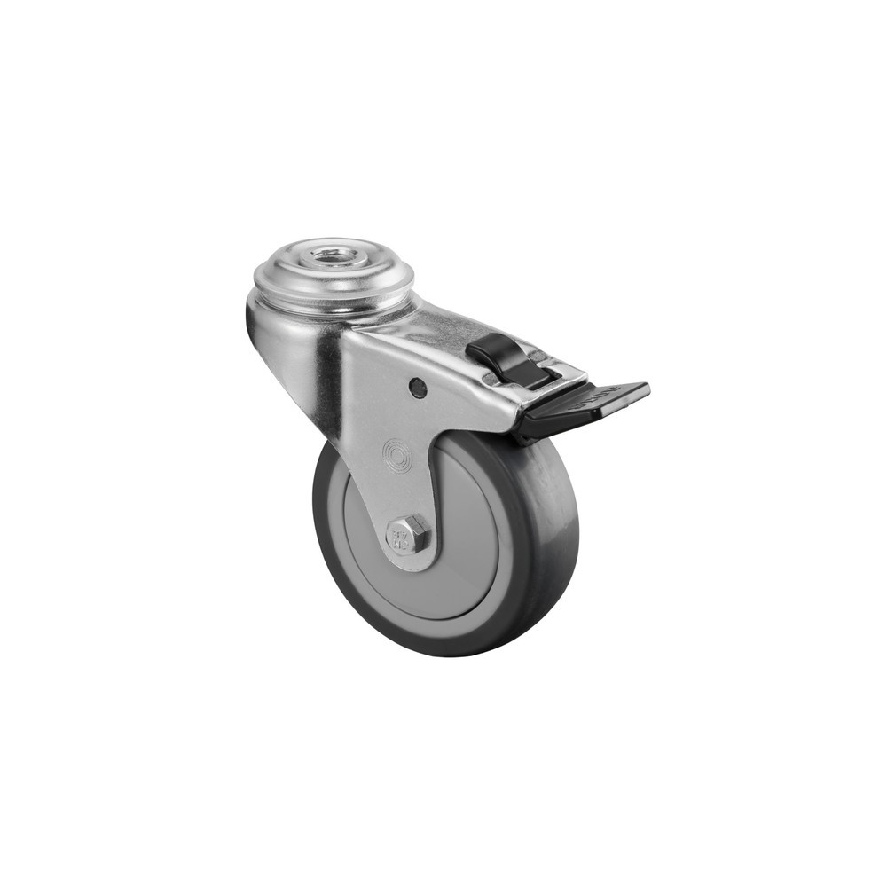 Imagem do produto: BS ROLLEN rodízio para aparelhos em TPE, roda-guia com travão, rolamentos de esferas, orifício de passagem, Ø x largura 75 x 25 mm, TK 60 kg