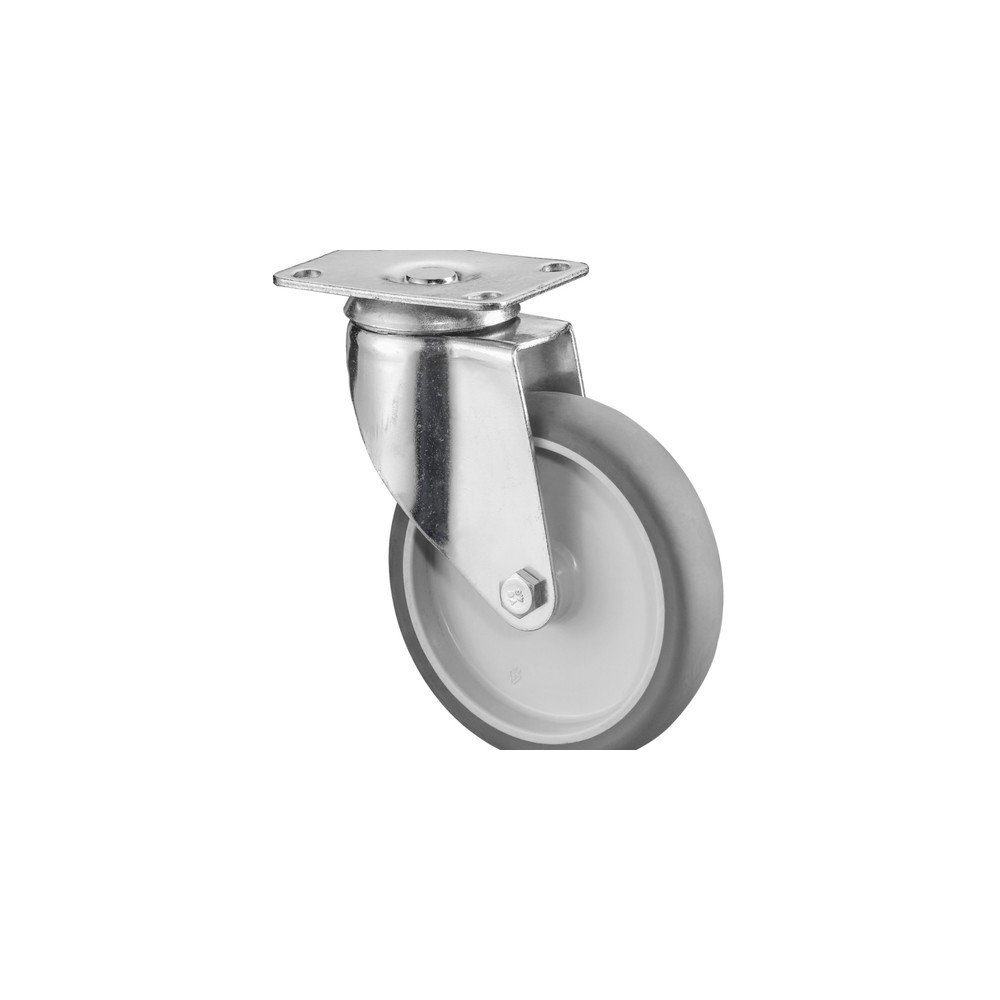 Imagem do produto: BS ROLLEN rodízio para aparelhos em TPE, roda-guia, versão reforçada, mancal, placa, Ø x largura 125 x 31 mm, capacidade de carga 100 kg