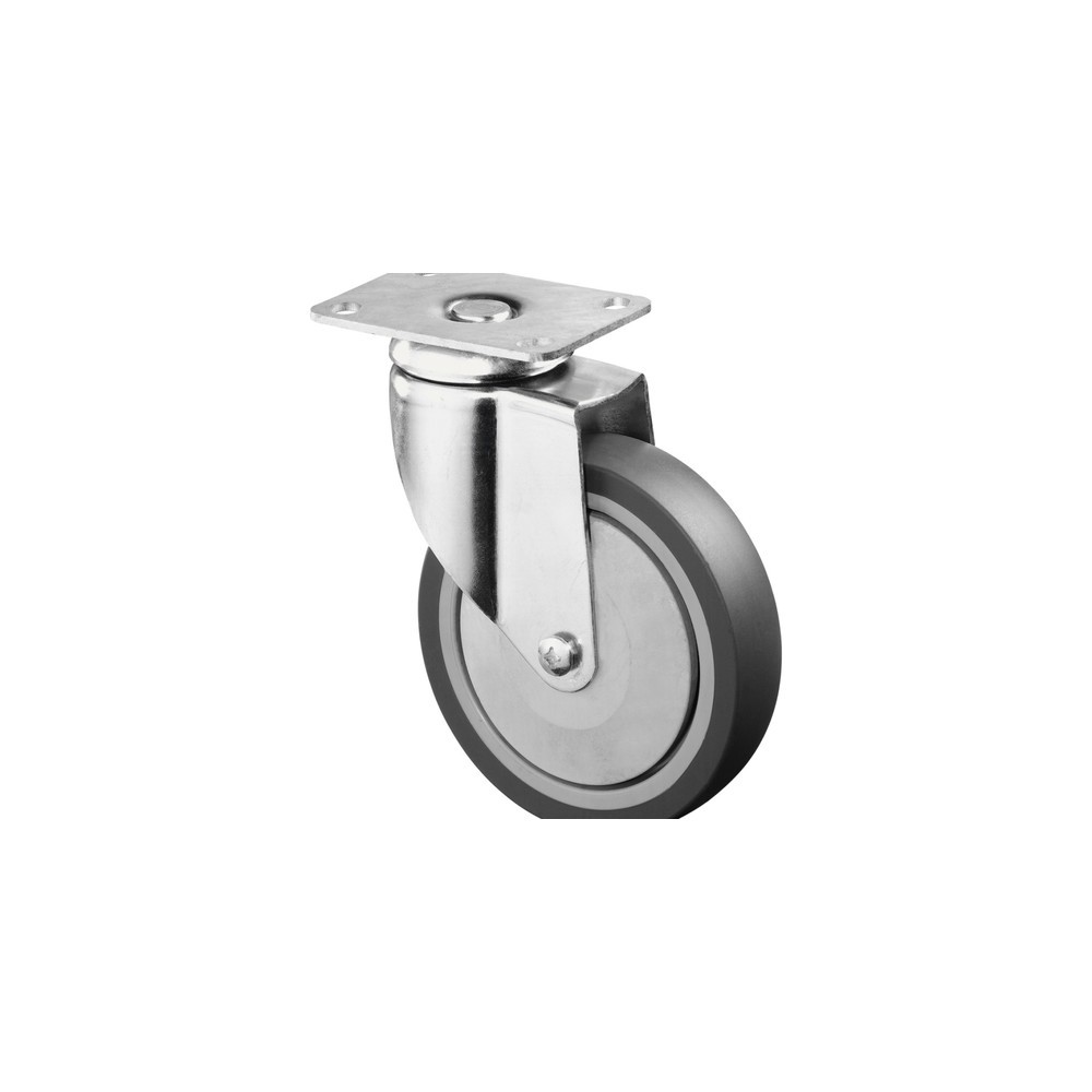 Imagem do produto: BS ROLLEN rodízio para aparelhos em TPE, roda-guia, versão reforçada, rolamentos de esferas, placa, Ø x largura 125 x 31 mm, capacidade de carga 100 kg