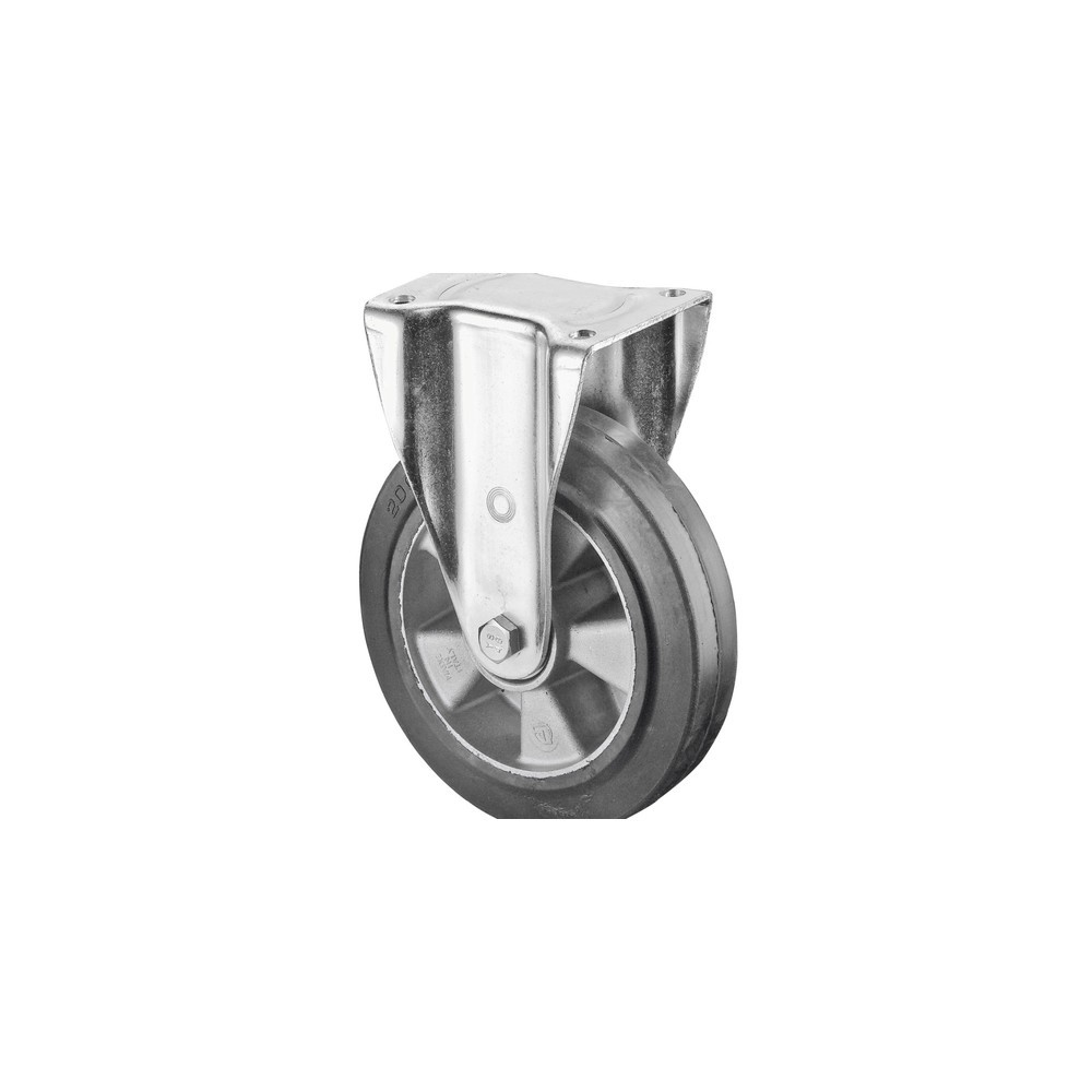 Imagem do produto: BS ROLLEN rodízio para cargas pesadas em borracha elástica, rodízio, com rolamentos de esferas, placa, Ø x largura 100 x 40 mm, capacidade de carga 150 kg