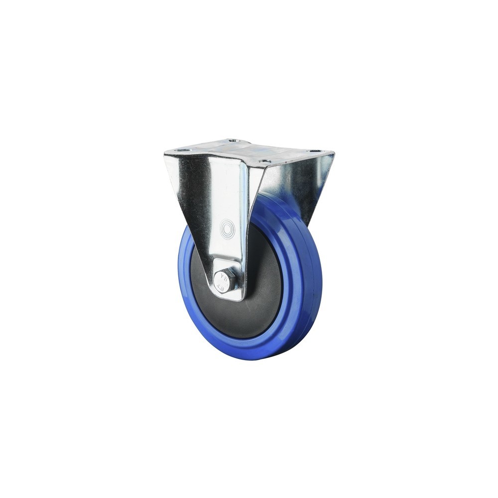 Imagem do produto: BS ROLLEN rolo de transporte em borracha elástica, azul, rodízio, rolamentos de esferas, placa, Ø x largura 80 x 32 mm, capacidade de carga de 120 kg