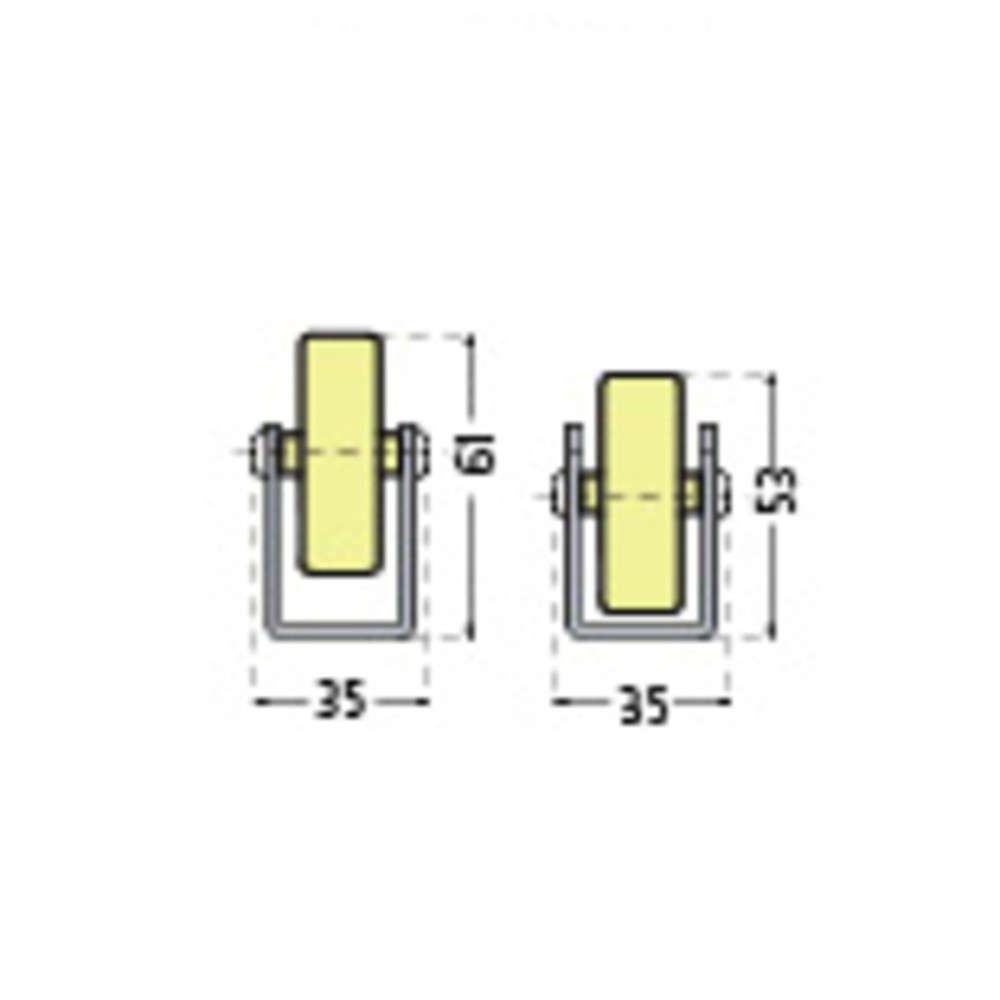 Imagem do produto n.º 2: BS ROLLEN carril de rolos universal, rolos de plástico, aplicações versáteis para cargas médias, capacidade de carga de 10 kg por rolo, divisão 100 mm