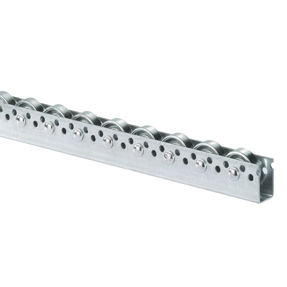 Imagem do produto: BS ROLLEN carril de rolos universal, rolos de aço, aplicações versáteis para cargas médias, capacidade de carga de 20 kg por rolo, divisão 100 mm