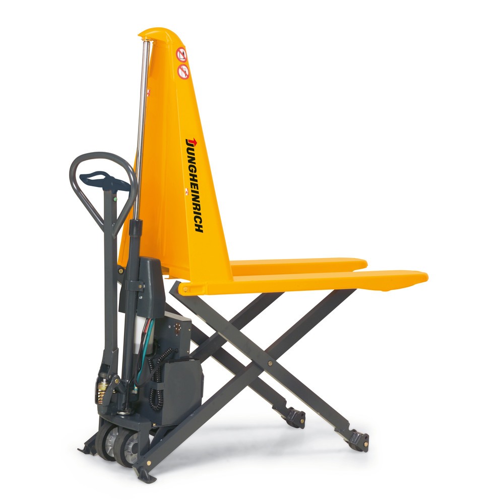 Imagem do produto: Jungheinrich porta-paletes de tesoura AMX 10e, capacidade de carga de 1000 kg, comprimento do garfo de 1150 mm, nylon.