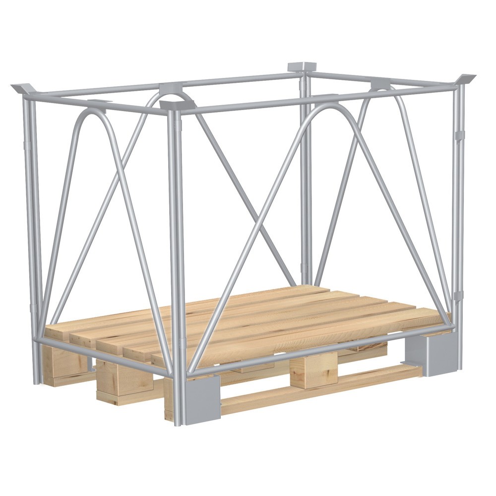 Imagem do produto: Estrutura de suporte de grade CORDES, 4 tubos diagonais, para europalete, zincada, altura 800 mm