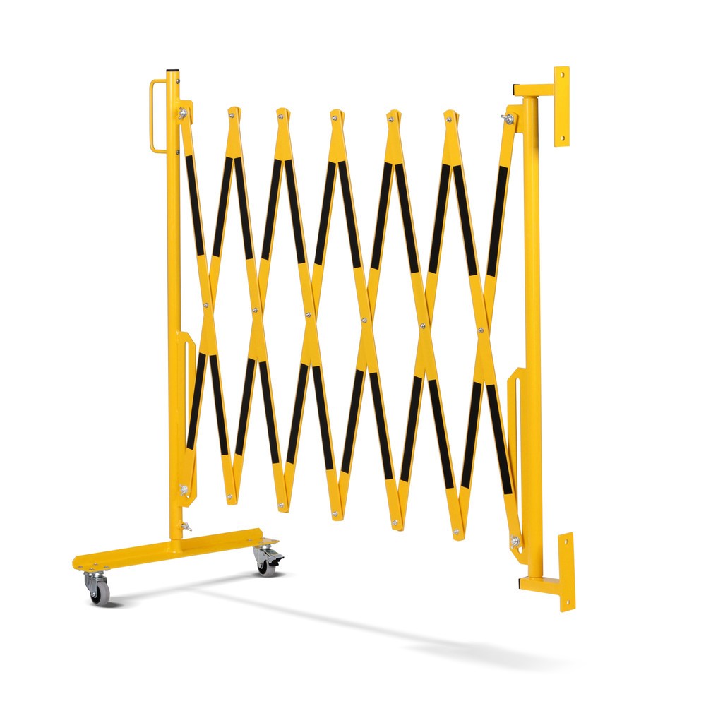 Imagem do produto n.º 6: Dancop grade em tesoura, rodas de um lado, montagem na parede, largura 3600 mm, preto/amarelo