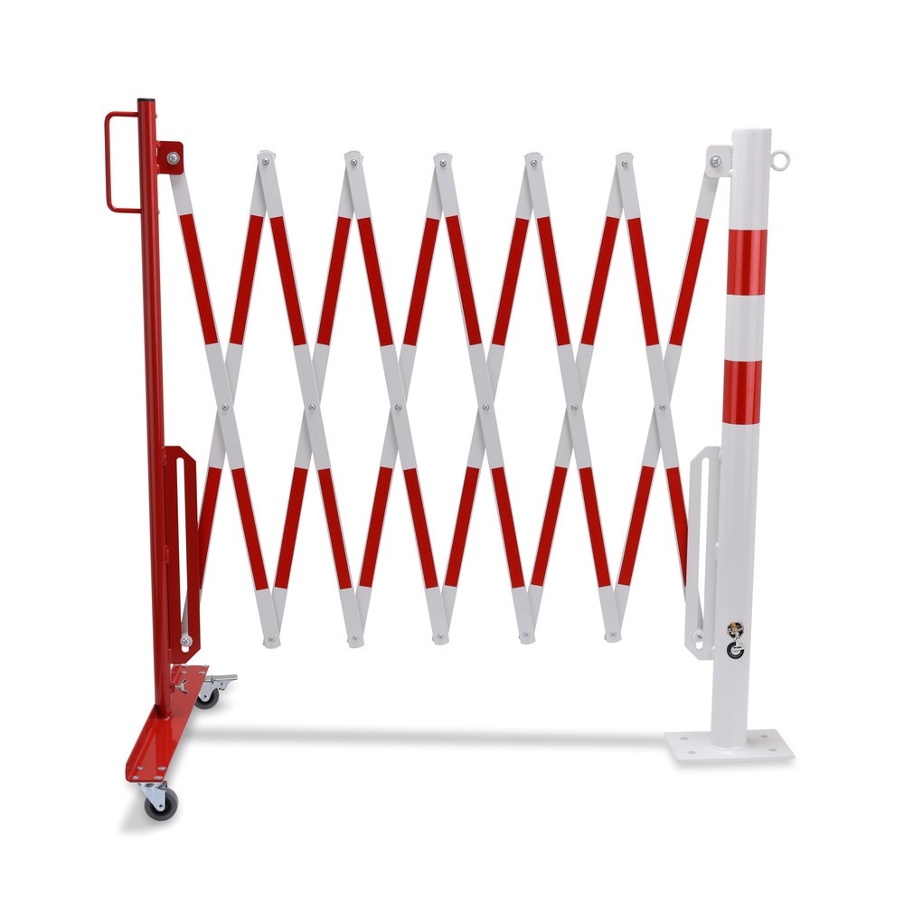 Imagem do produto n.º 5: Dancop grade em tesoura com poste de sinalização, Ø 60 mm, largura 3600 mm, vermelho/branco