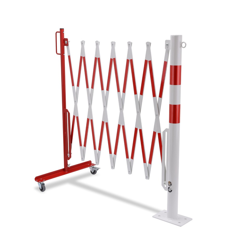 Imagem do produto n.º 6: Dancop grade em tesoura com poste de sinalização, Ø 60 mm, largura 3600 mm, vermelho/branco