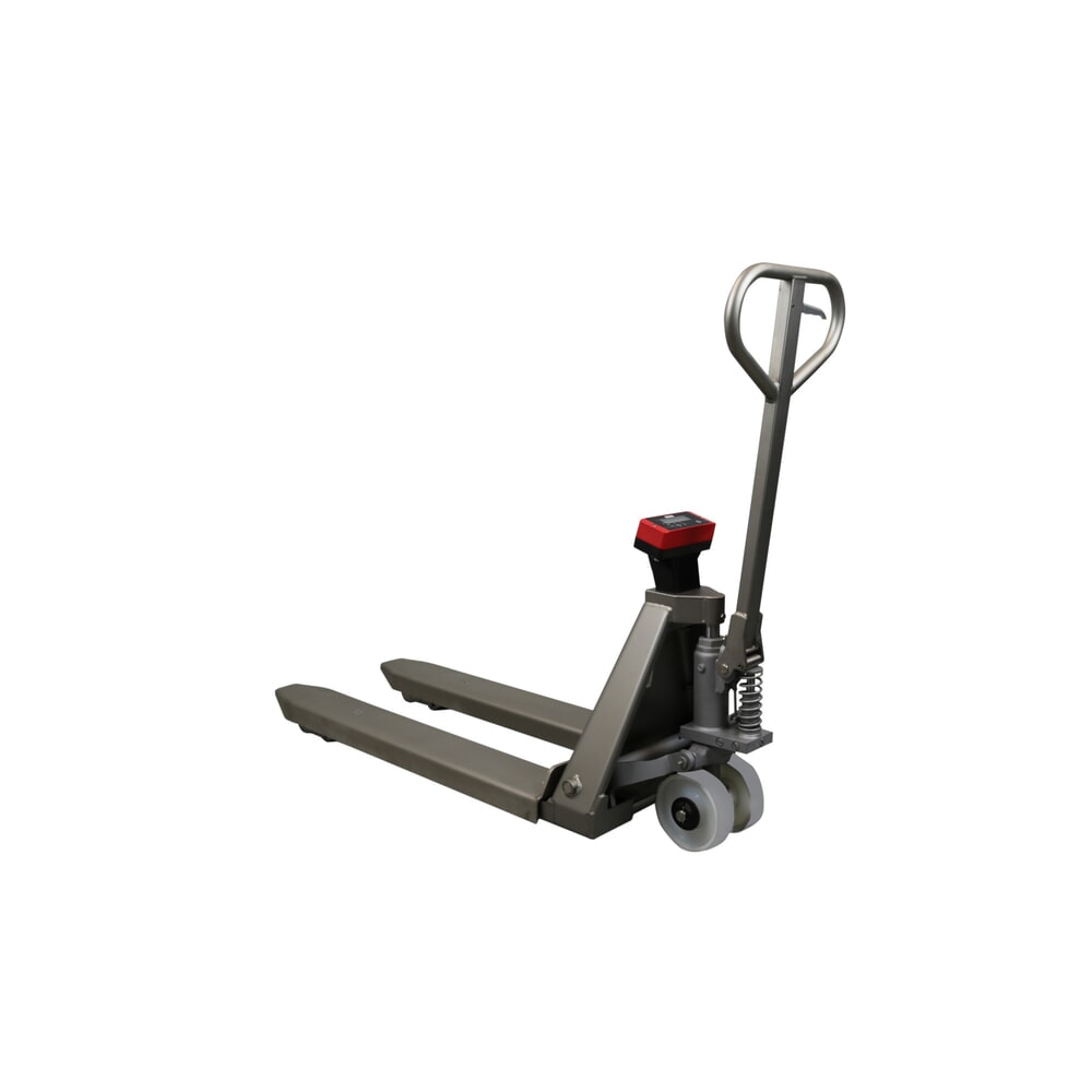 Imagem do produto: Ravas porta-paletes em aço inoxidável com balança INOX, capacidade de carga de 2000 kg, comprimento dos garfos 1150 mm, poliamida, rodas tandem