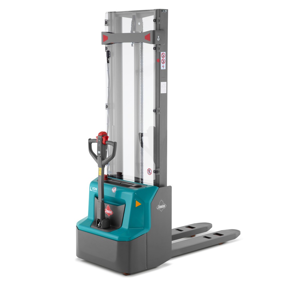 Imagem do produto: Porta-paletes elétrico Ameise® PSE 1.2, mastro de elevação telescópico duplo, altura de elevação de 2900 mm, capacidade de carga de 1200 kg