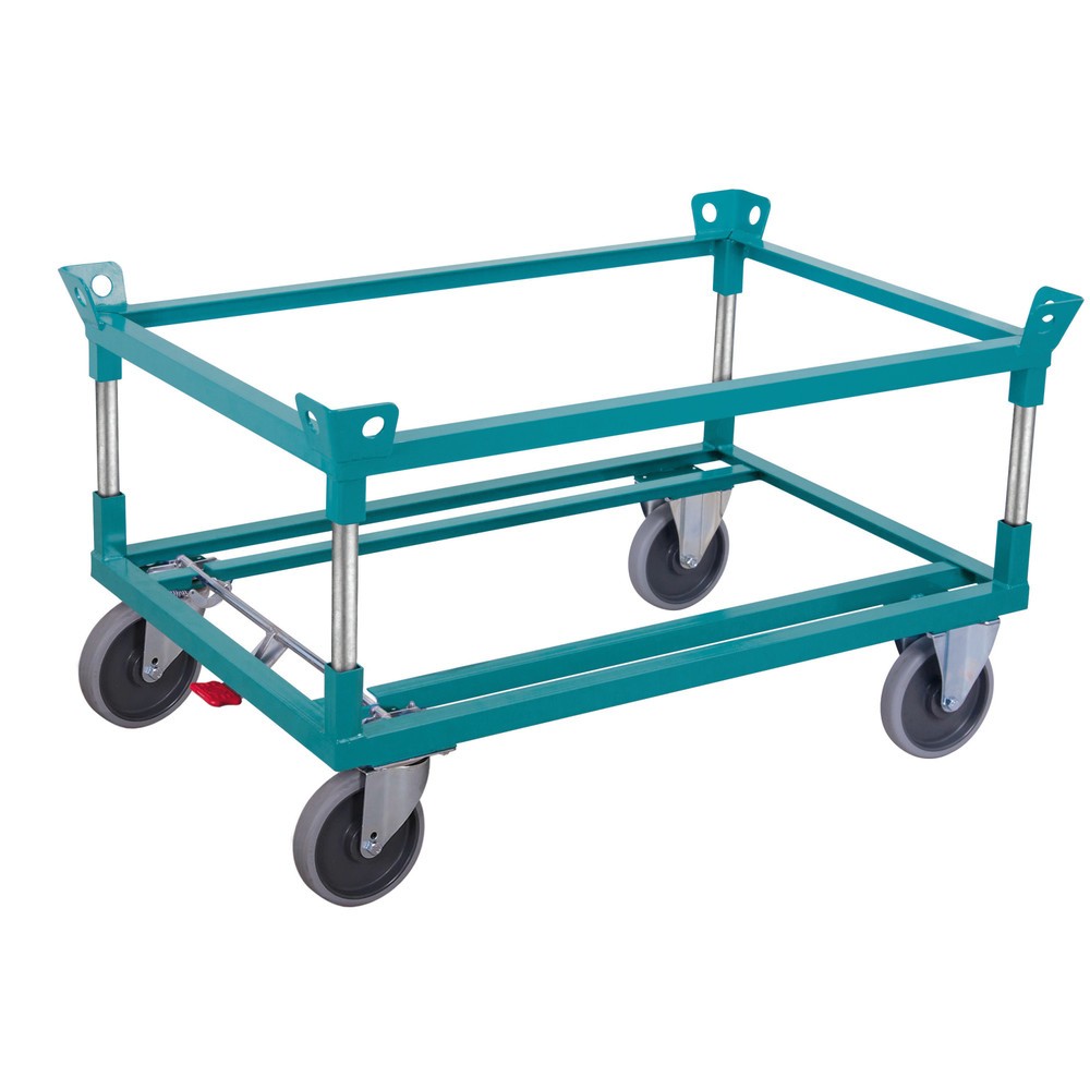 Imagem do produto: Chassis Ameise®, com cantos de apoio, altura de carregamento 650 mm, pneus TPE, com travão central
