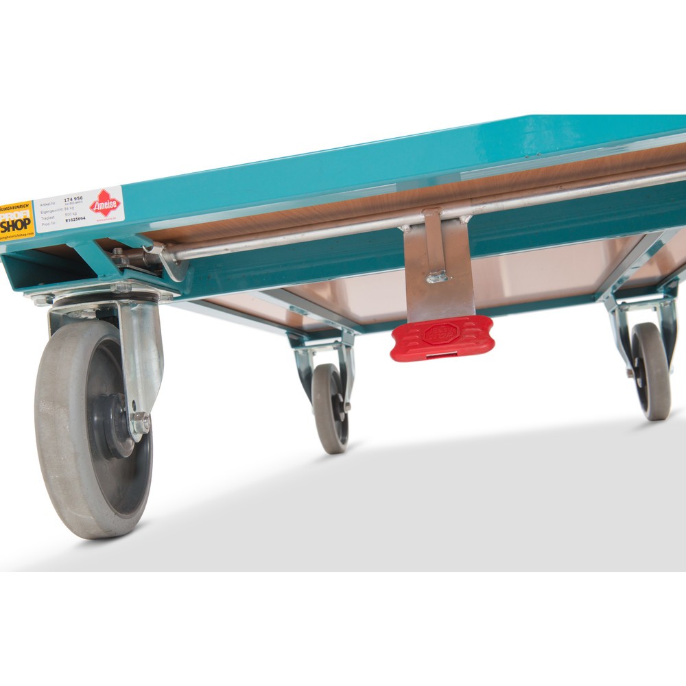 Imagem do produto n.º 2: Carro com mesa Ameise®, arco em U vertical, 2 pisos de 850 x 500 mm, com travão central.