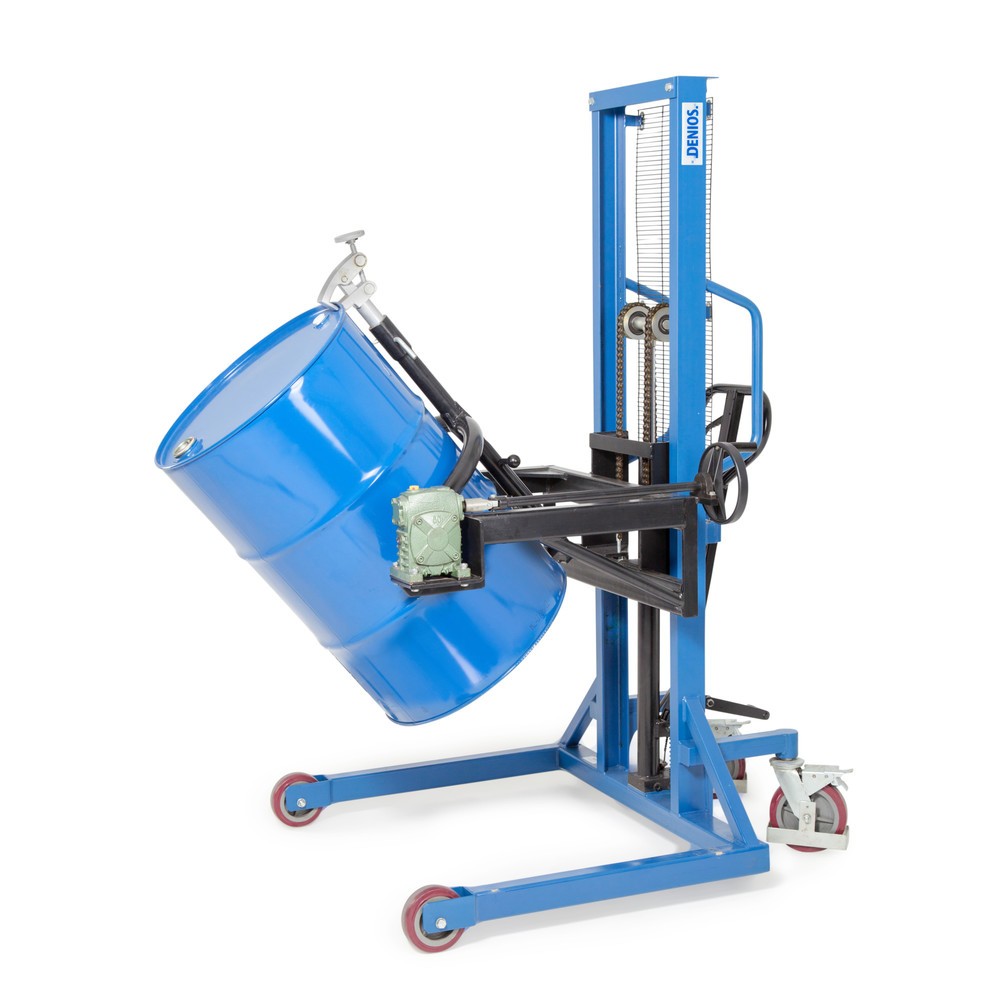 Imagem do produto: Virador de barris 180°, cap. carga 350 kg, elevação do timão, altura de elevação de 0-1300 mm