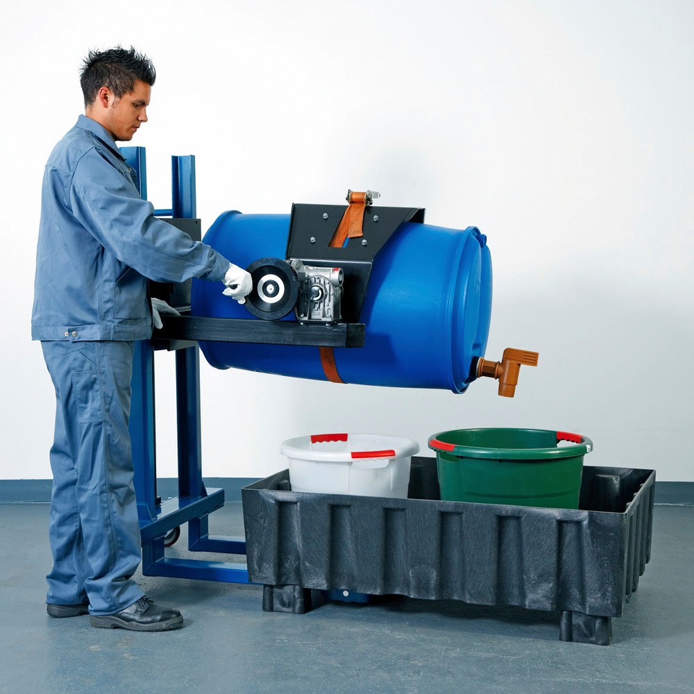 Imagem do produto n.º 5: Virador de barris 360°, cap. carga 300 kg, elevação do pedal, altura de elevação de 120-750 mm
