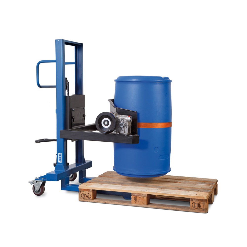 Imagem do produto: Virador de barris 360°, cap. carga 300 kg, elevação do pedal, altura de elevação de 120-750 mm