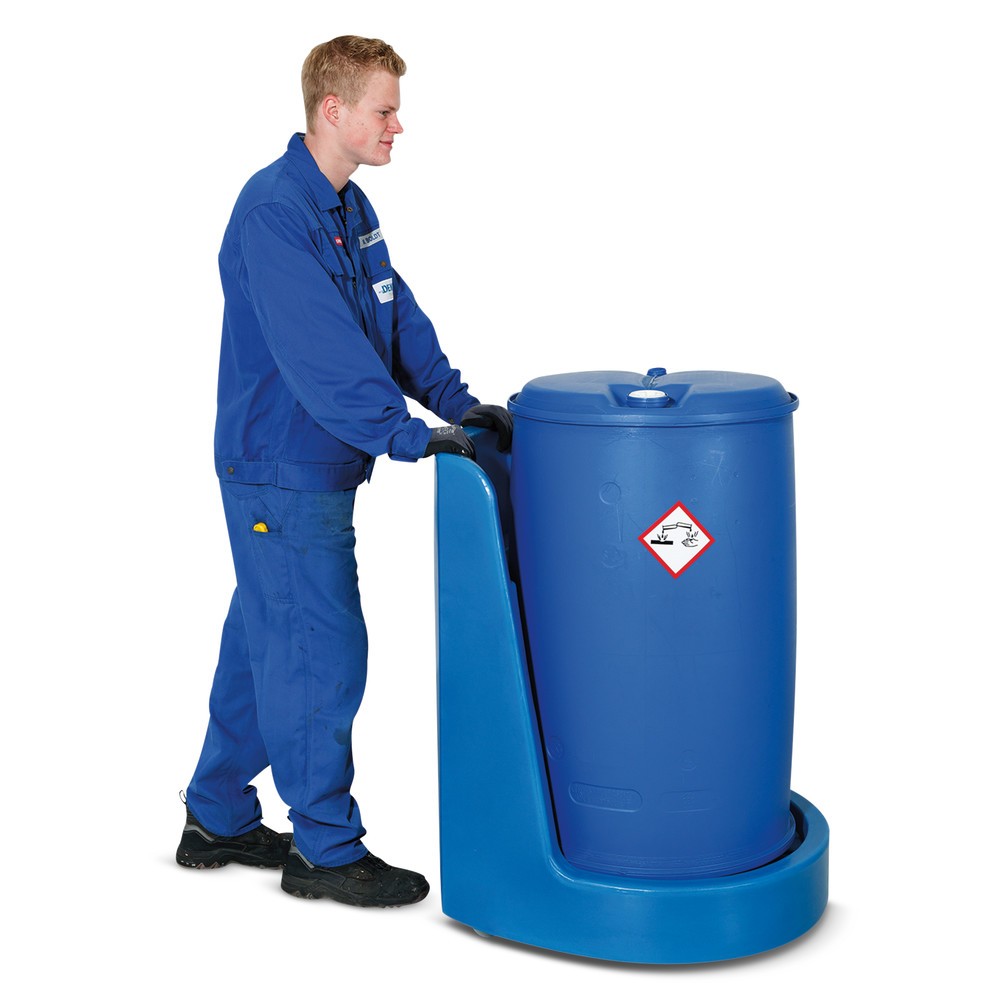 Imagem do produto n.º 2: Patins para barris, capacidade de carga de 300 kg, com tabuleiro de recolha integrado, pega de avanço, versão dissipativa elétrica