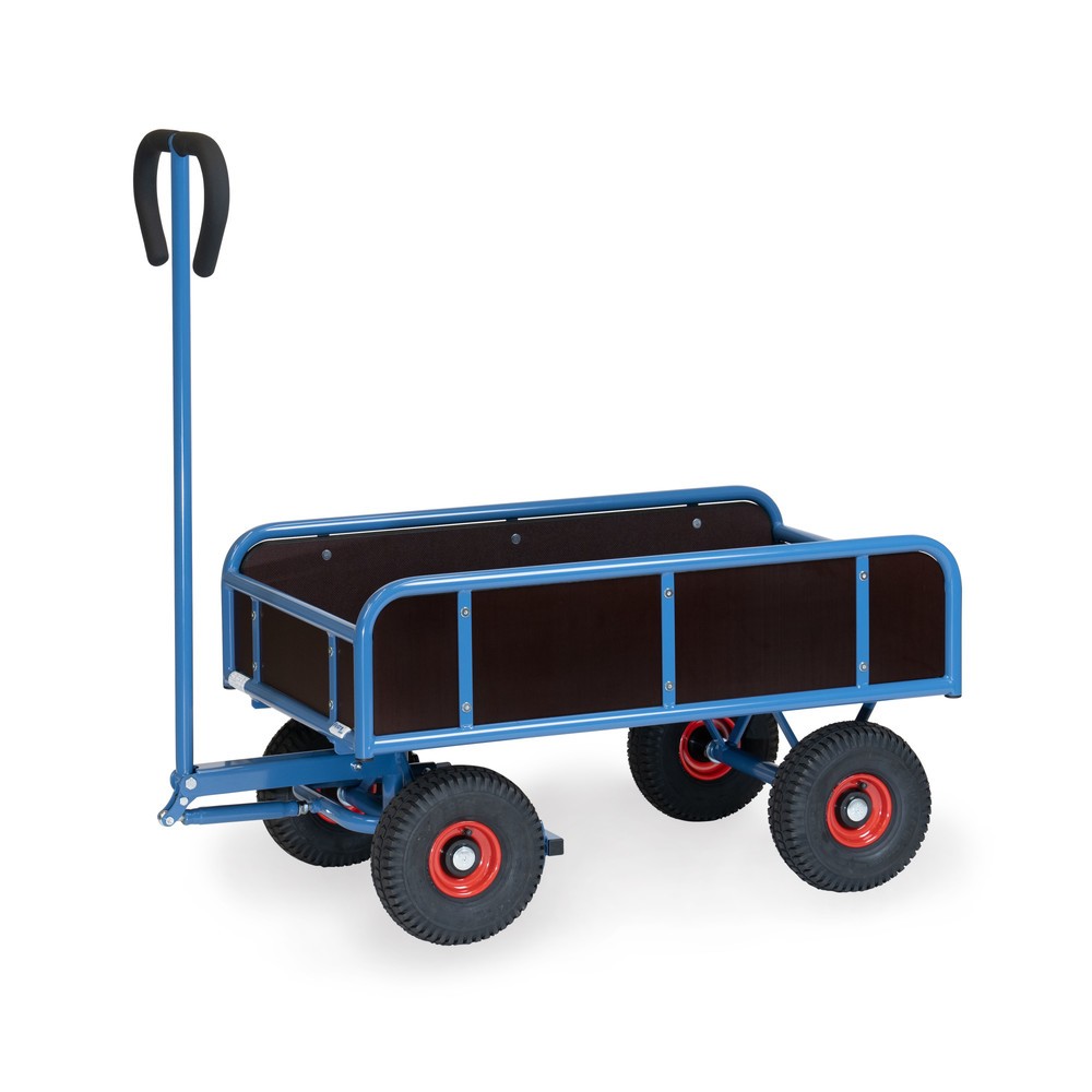 Imagem do produto: fetra® carrinho de mão de 2 eixos com 4 paredes fixas, pneus, superfície de carregamento traseira LxP 545 x 945 mm