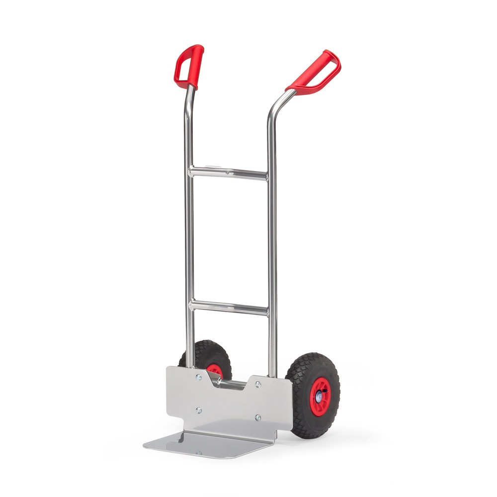 Imagem do produto: fetra® carro de empilhamento em alumínio, capacidade de carga de 150 kg, pá LxP 320 x 250 mm, pneumáticos