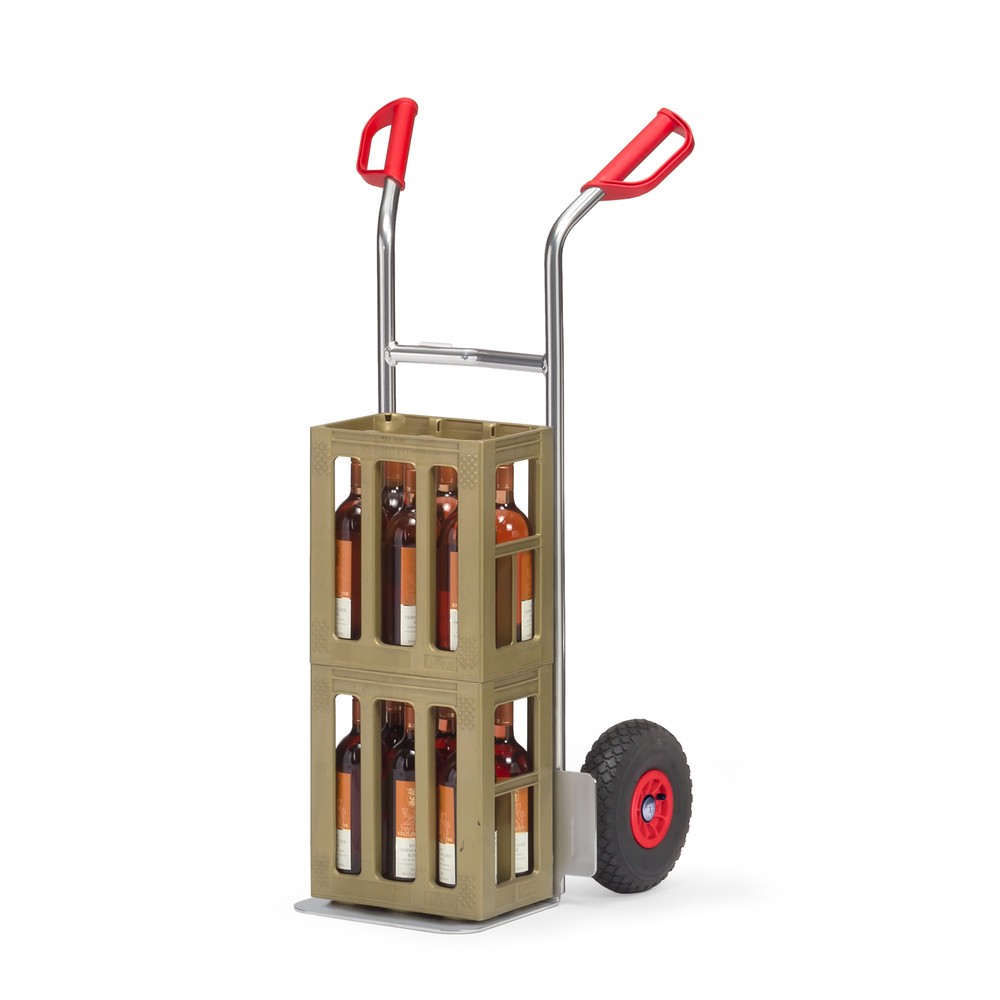 Imagem do produto n.º 2: fetra® carro de empilhamento em alumínio, capacidade de carga de 150 kg, pá LxP 320 x 250 mm, pneumáticos