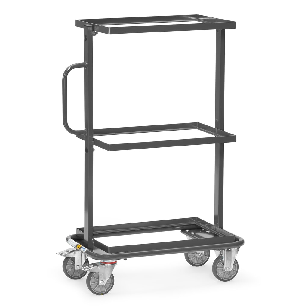 fetra® carro auxiliar ESD, capacidade de carga de 200 kg, 3 superfícies de carregamento 405 x 605 mm, sem bases Imagem do produto: fetra® carro auxiliar ESD, capacidade de carga de 200 kg, 3 superfícies de carregamento 405 x 605 mm, sem bases