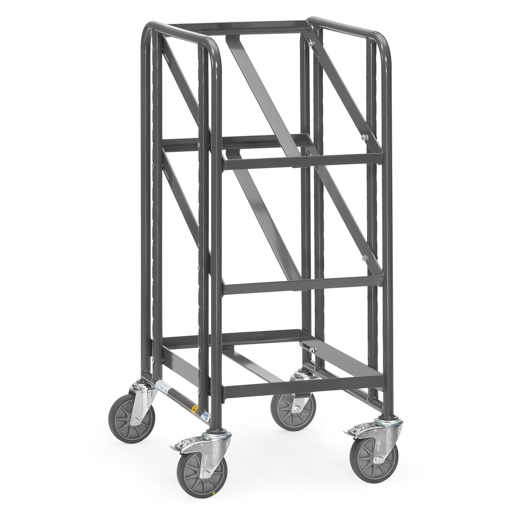 Imagem do produto: fetra® carro de pisos múltiplos para caixas Euro ESD, capacidade de carga de 250 kg, 3 superfícies de carregamento 410 x 610 mm, sem bases