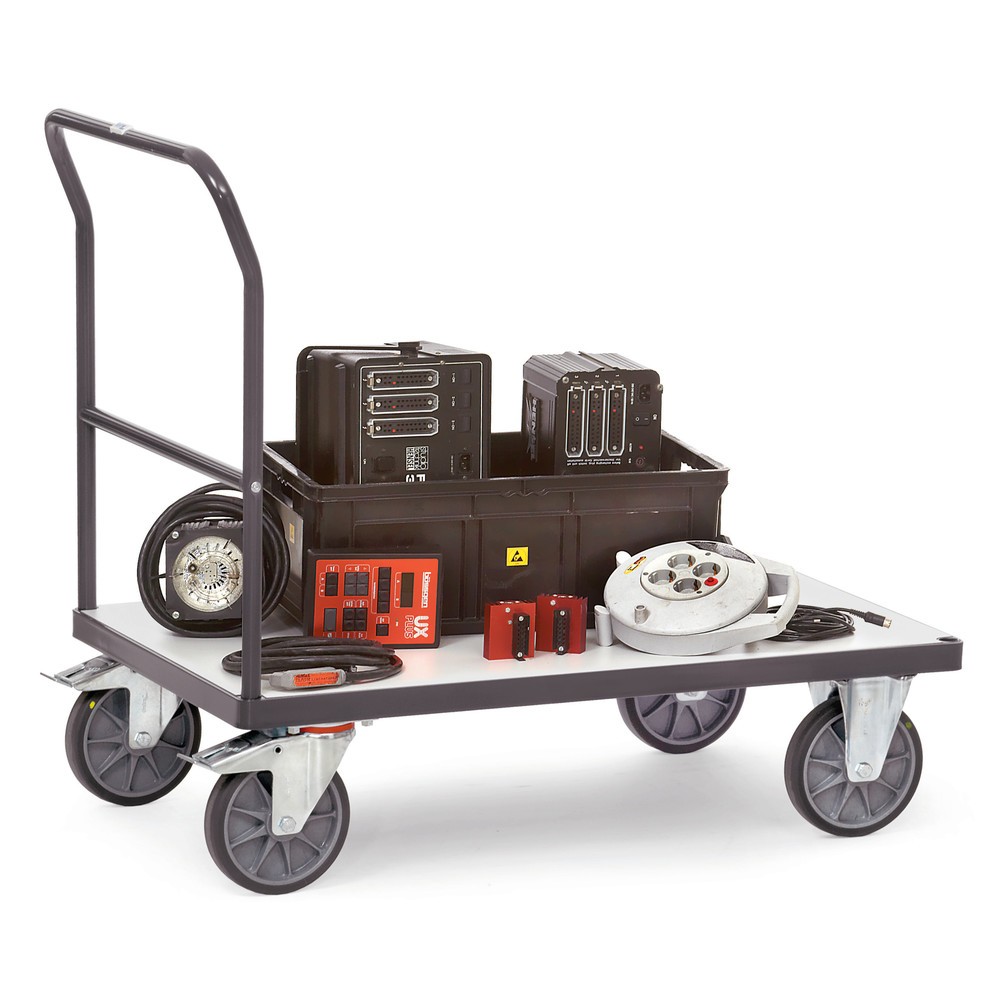 Imagem do produto n.º 3: fetra® carro de plataforma ESD, com superfície de carregamento em madeira LxP 500 x 850 mm, capacidade de carga de 500 kg