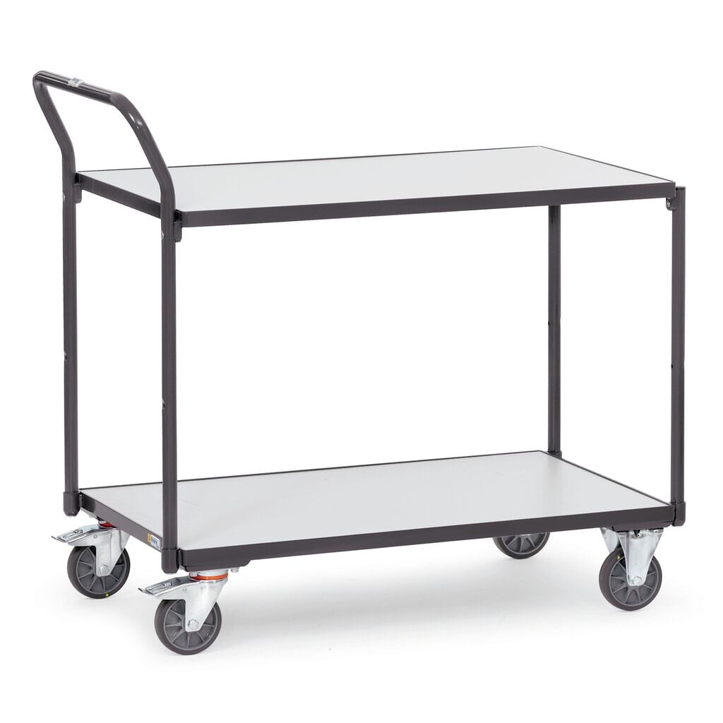 fetra® carro de mesa ESD, capacidade de carga 300 kg, 2 superfícies de carregamento de 500 x 850 mm Imagem do produto: fetra® carro de mesa ESD, capacidade de carga 300 kg, 2 superfícies de carregamento de 500 x 850 mm