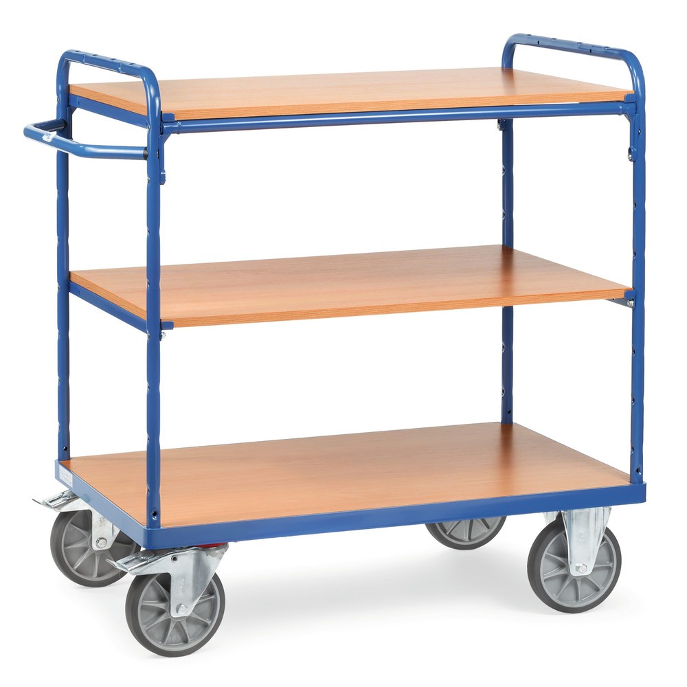 Imagem do produto: fetra® carro de pisos múltiplos com pisos de madeira, 3 pisos de 850 x 500 mm cada, altura 1.111 mm