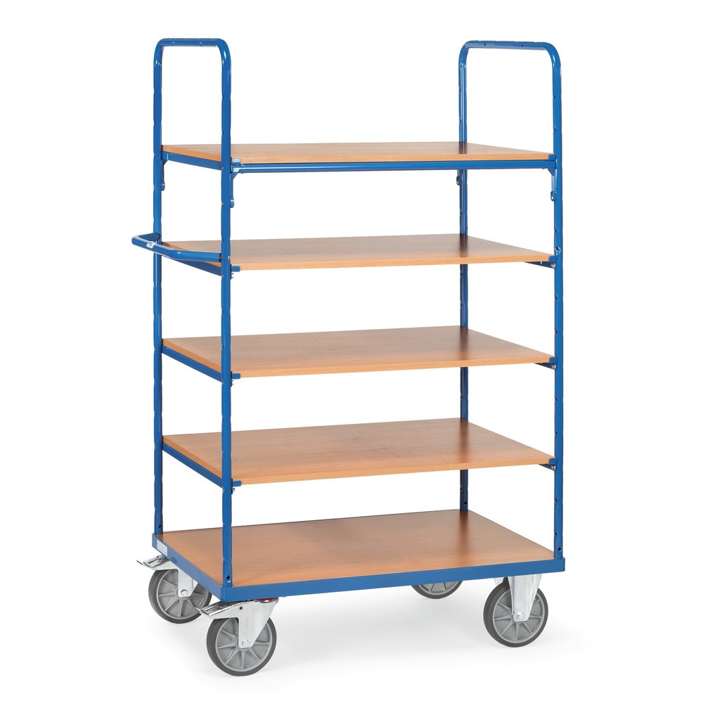 Imagem do produto: fetra® carro de pisos múltiplos com pisos de madeira, 5 pisos de 1000 x 700 mm cada, altura 1.800 mm