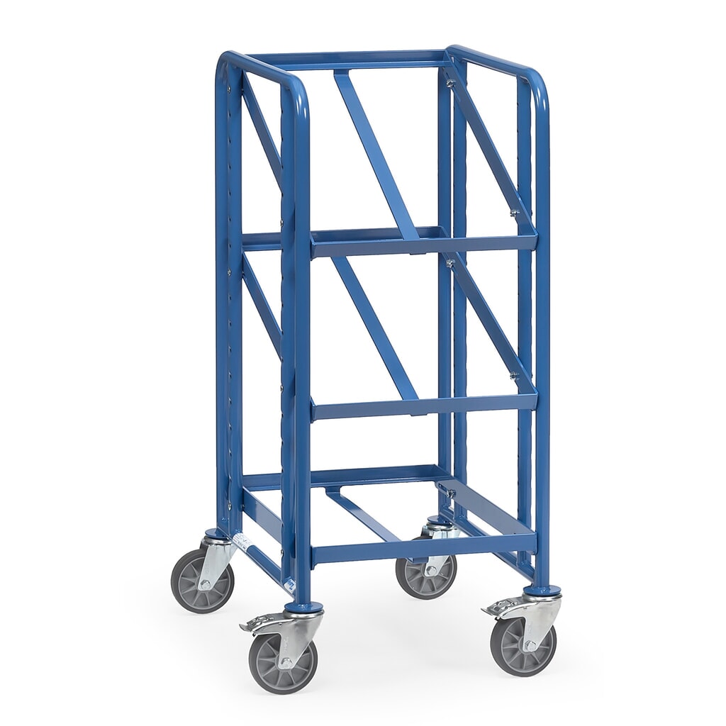 fetra® carro de pisos múltiplos para contentores euro, chassis aberto, capacidade de carga de 250 kg, 3 pisos de 410 x 610 mm Imagem do produto: fetra® carro de pisos múltiplos para contentores euro, chassis aberto, capacidade de carga de 250 kg, 3 pisos de 410 x 610 mm
