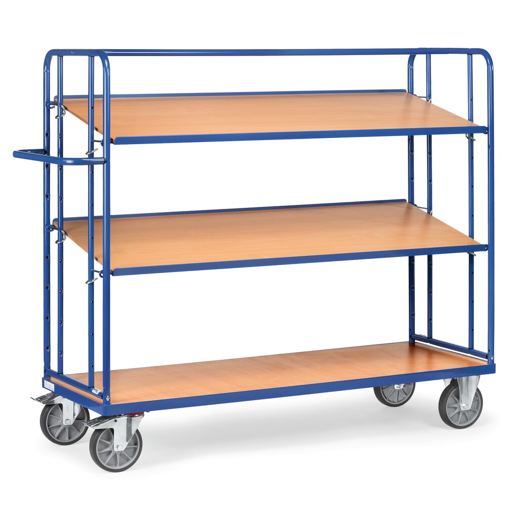 fetra® carro de pisos múltiplos para contentores euro, capacidade de carga de 500 kg, 3 pisos de 1250 x 610 mm Imagem do produto: fetra® carro de pisos múltiplos para contentores euro, capacidade de carga de 500 kg, 3 pisos de 1250 x 610 mm