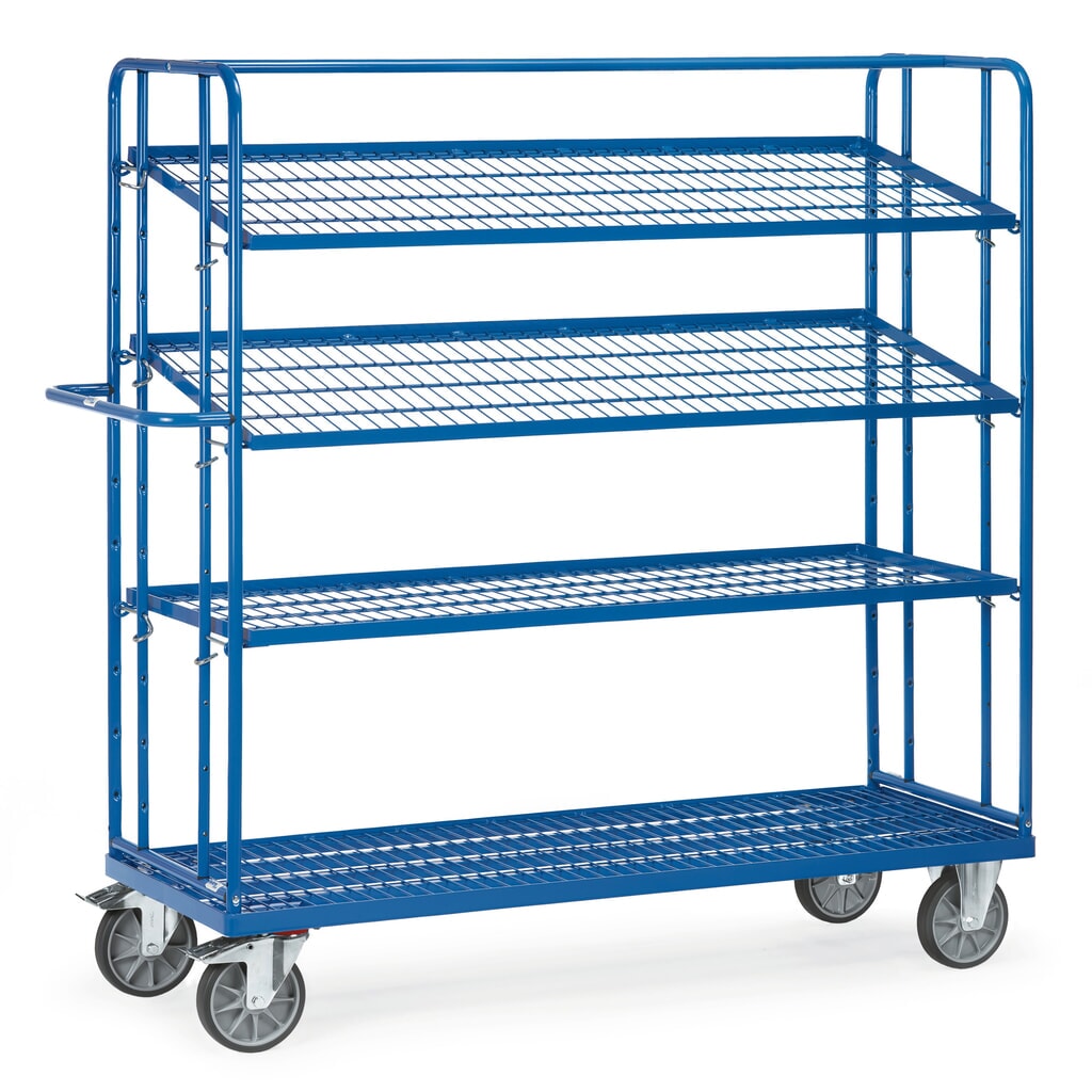 Imagem do produto: fetra® carro de pisos múltiplos para contentores euro, capacidade de carga de 500 kg, com fundos gradeados de 1250 x 610 mm