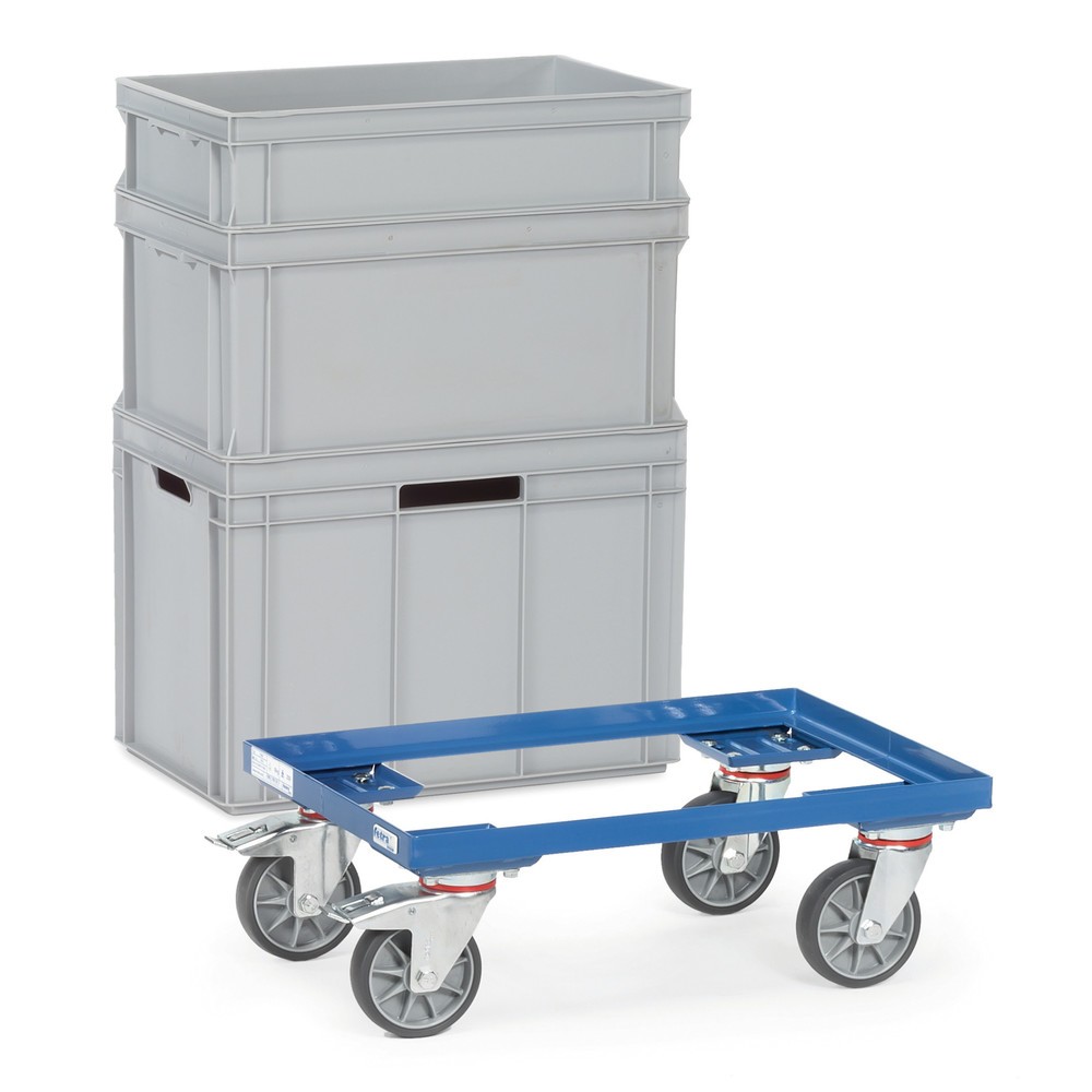Imagem do produto: fetra® carrinho para caixas Euro em aço, cap. carga 250 kg, superfície de carregamento traseira LxP 610 x 410 mm, azul