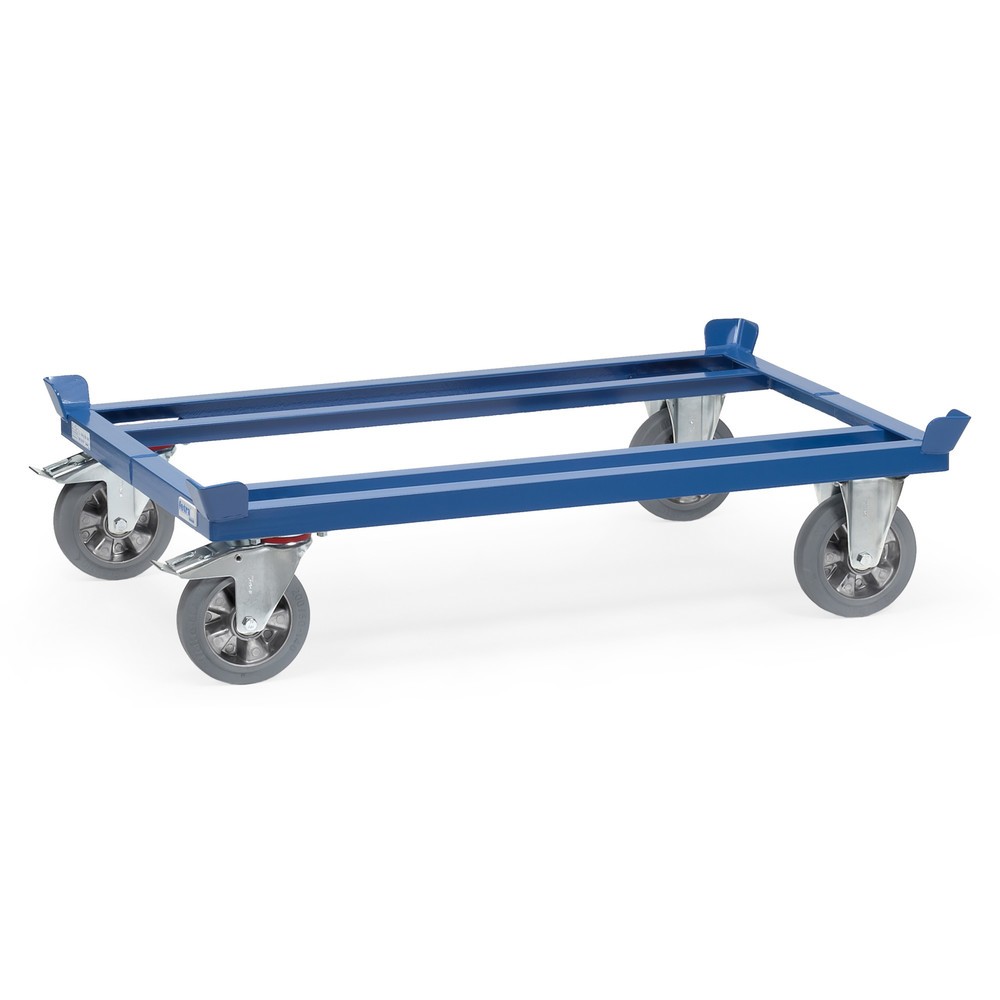 Imagem do produto: fetra® chassis com cantos de retenção, capacidade de carga de 1200 kg, para paletes 800 x 600 mm, pneus de borracha maciça elástica