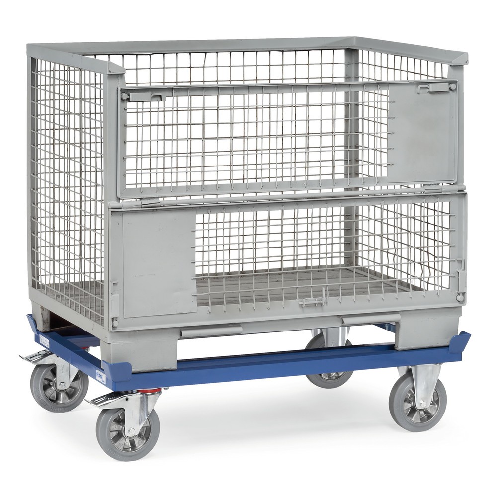 Imagem do produto n.º 2: fetra® chassis com cantos de retenção, capacidade de carga de 1200 kg, para paletes 1000 x 800 mm, pneus de borracha maciça elástica