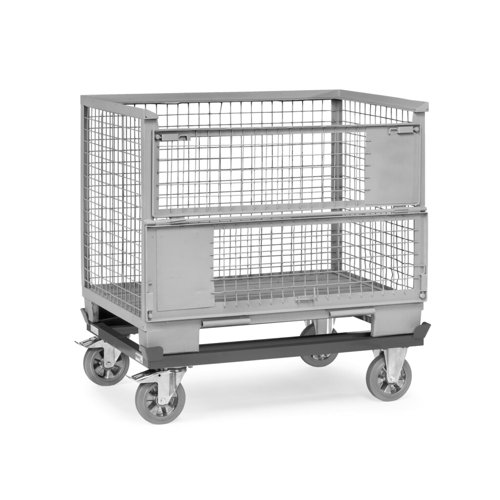 fetra® chassis com cantos de retenção, capacidade de carga de 1200 kg, para paletes 800 x 600 mm, pneus de borracha maciça elástica Imagem do produto n.º 3: fetra® chassis com cantos de retenção, capacidade de carga de 1200 kg, para paletes 800 x 600 mm, pneus de borracha maciça elástica